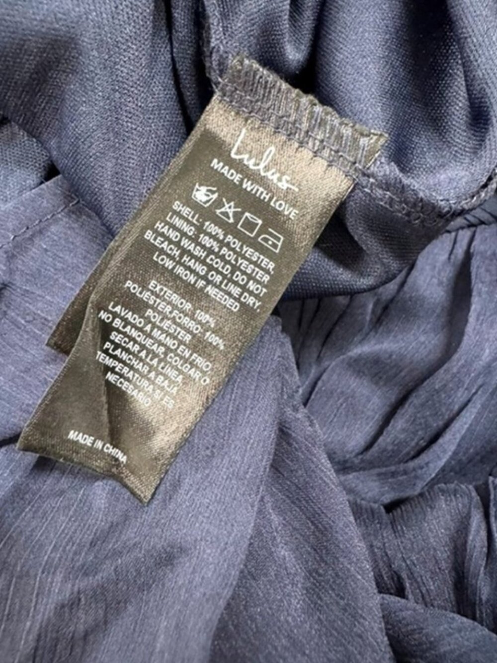 Lulus Laufey Navy Blue Pleated Drop Waist Midi Dress NWT - Picture 9 of 10